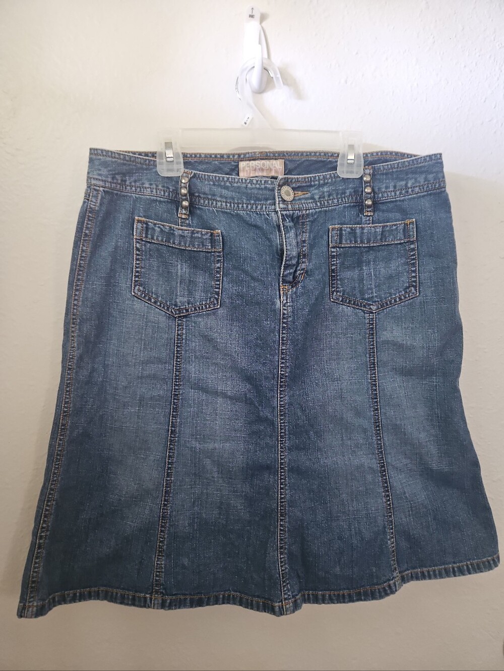 Y2K Personal Identity Vintage Blue Jean Skirt Sz 11/12 90s Grunge Utility